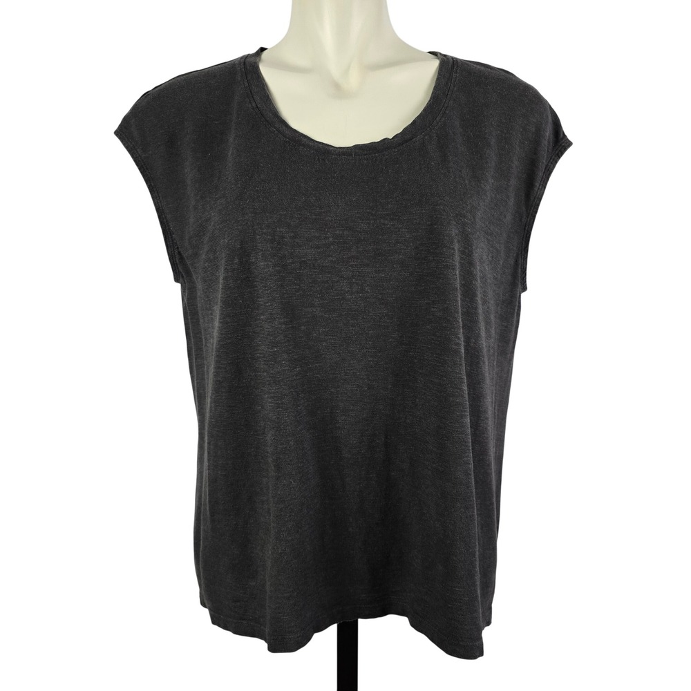 Eileen Fisher Women's Hemp Organic Cotton Tank Top Boxy Shell Sleeveless Grey SP